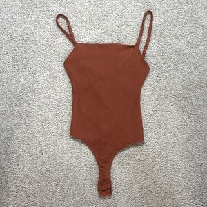 Lulus Ribbed Strappy Backless Bodysuit